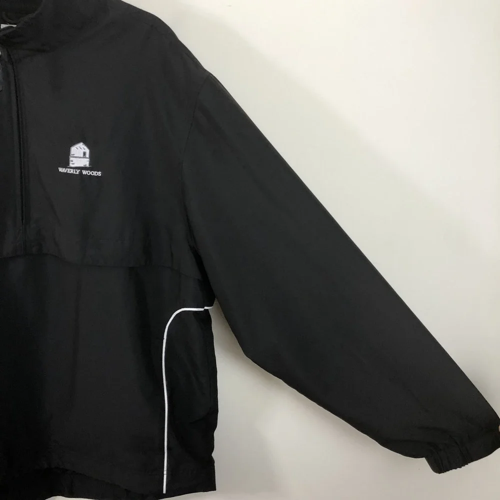 Waverly Woods Cutter & Buck CB WindTec 1/2 Zip Golf Jacket Men's Sz Large Black